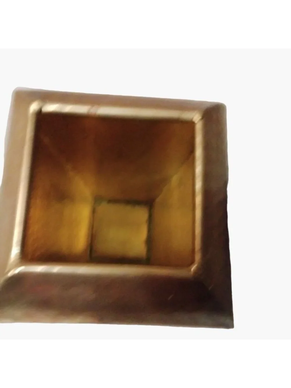 Hammered Brass Vase Tall India Vintage Square Modern